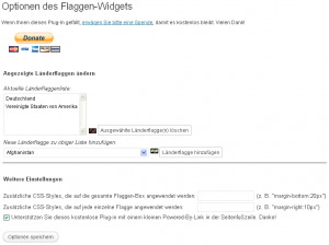 Konfiguration des Flaggen-Widgets