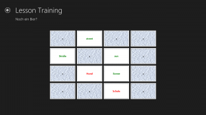 Screenshot des Vokabel-Trainers: Wörter-Kartenspiel