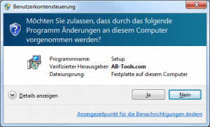 Benutzerkontensteuerung von Windows (signiert)