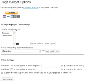 Flags Widget Configuration