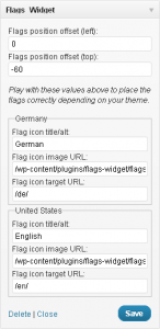 Flags Widget Options