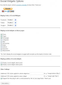 Social Widgets Configuration