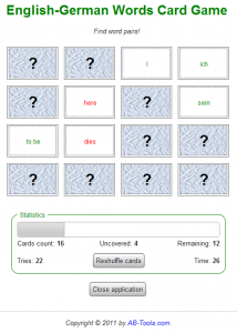 Screenshot of Old Version of Vocabulary Trainer: Words Card Game